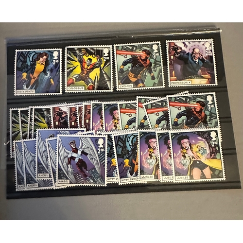 186 - X-Men illustrated 2nd class stamps, mint nh, face value £ 25.50