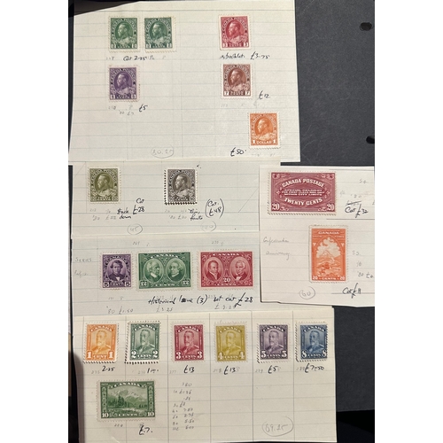 190 - CANADA 1911 -1929 commonwealth stamps, mint but most stuck down - some may be rescuable with care, i... 