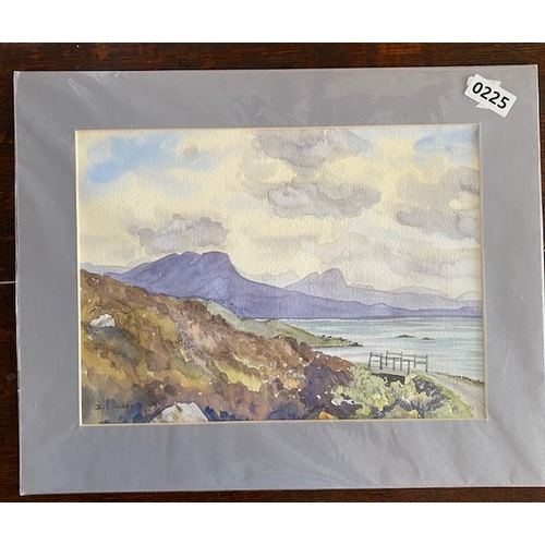 226 - Scottish original watercolour of The Road to Arduich, Coigagh, Wester Ross, North West Highlands of ... 