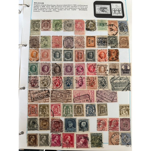 253 - SG WORLDEX stamp album ( incomplete pages - excludes most commonwealth ) with hundreds of stamps fro... 