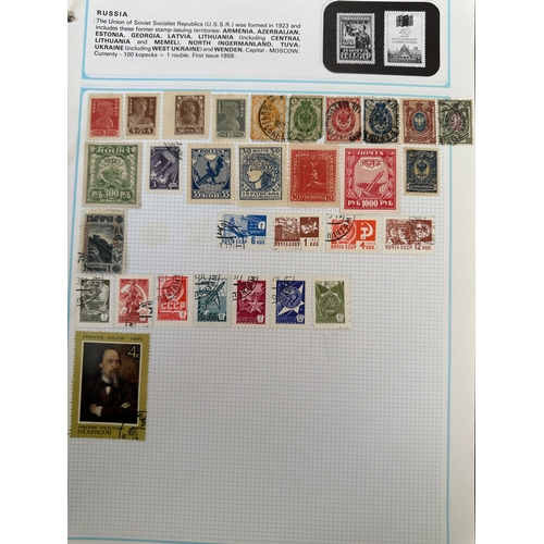 253 - SG WORLDEX stamp album ( incomplete pages - excludes most commonwealth ) with hundreds of stamps fro... 