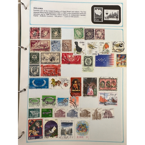 253 - SG WORLDEX stamp album ( incomplete pages - excludes most commonwealth ) with hundreds of stamps fro... 