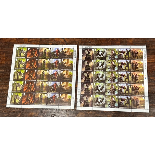 257 - Robin Hood 1st class stamps (50) on two panes, mint nh, face value £82.50, useable cheap postage