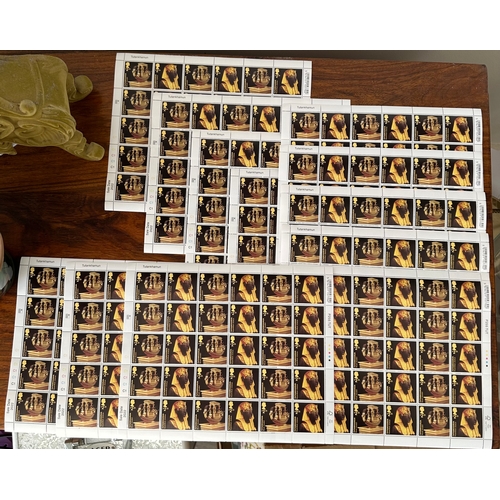 298 - 360 High Value £ 2.55 stamps from 2022 on 12 panes commemorative useable stamp featuring Tutankhamun... 