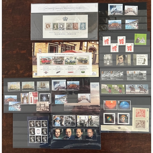 348 - UK GB Royal Mail 1st class stamps (61) including mini sheets and some self adhesive, face value £101... 