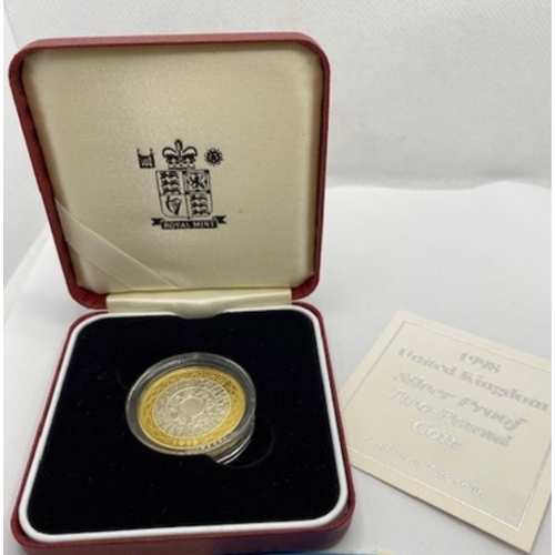 393 - Silver proof £2 coin UK 1998 with COA