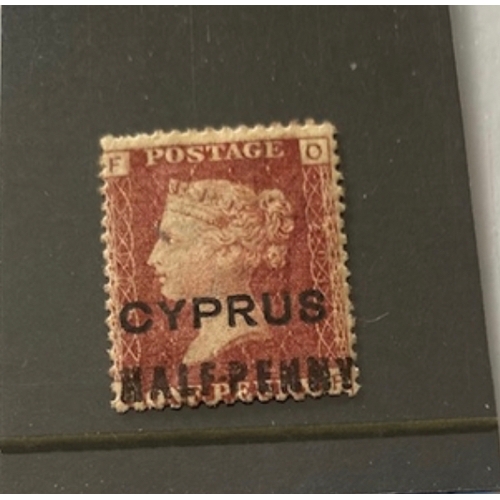 434 - CYPRUS HALF PENNY overprint on mint Penny red stamp GB QV