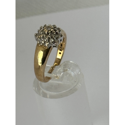 516 - 9ct gold diamonds ring, 4.1g, hallmarked, size O/P