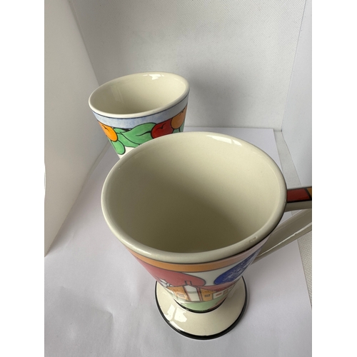 534 - two Art Deco style Sadler mugs inspired by Clarice Cliff