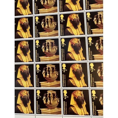 647 - GB Tutankhamun High value commemorative stamps (150) £2.55 each on 5 sheets. Face value £382.50. Che... 