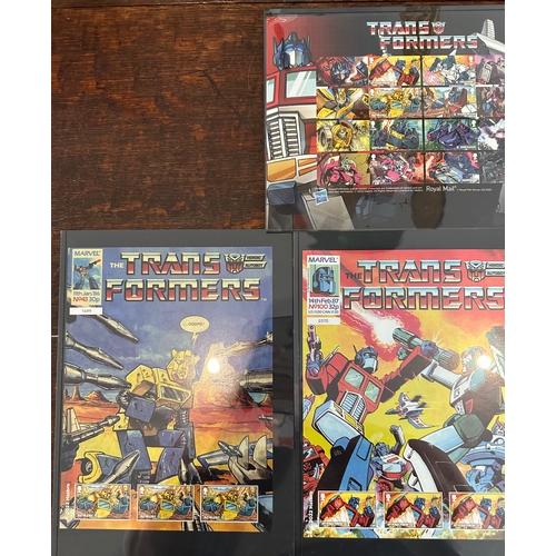 30 - 2022 MARVEL (COMICS) Transformers mint nh 3 x Limited Edition stamp fan sheets & Royal Mail smiler s... 