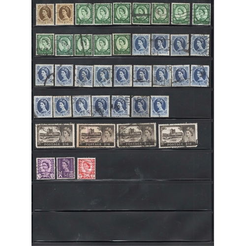 147 - UK GB 700+ used Wilding Definitive stamps, pre-decimal inc pairs and a few of blocks of 4 and a very... 