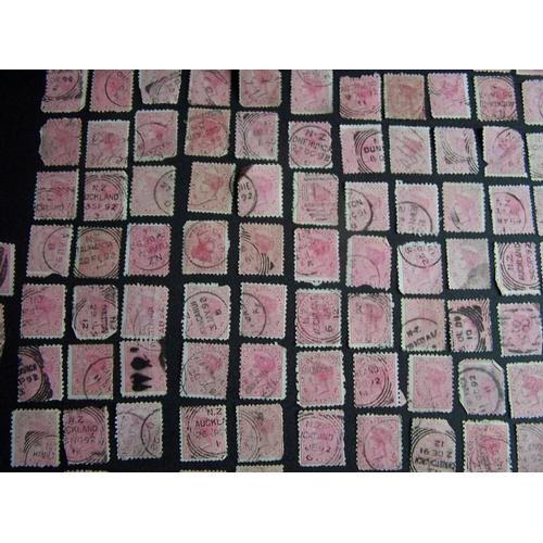 327 - bundle of c.350 NZ QV New Zealand one penny stamps including pairs