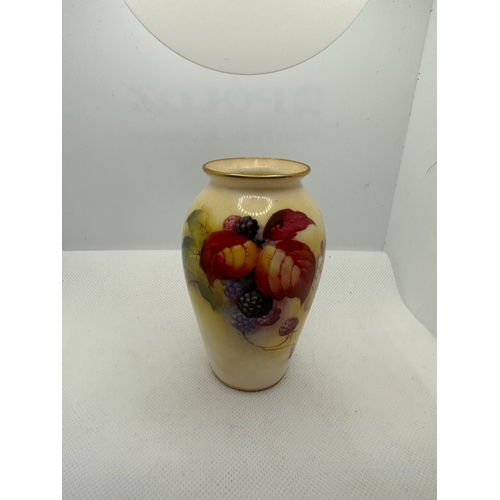 695 - Royal Worcester c.1930's hand painted fruit vase 4