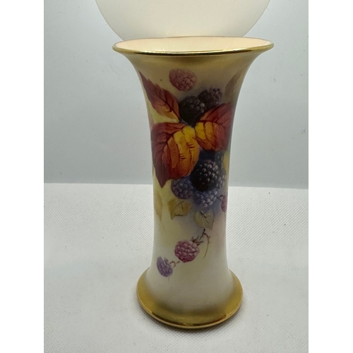 696 - Royal Worcester Kitty Blake hand painted fruit vase, c. 1930's approx. 15cm tall