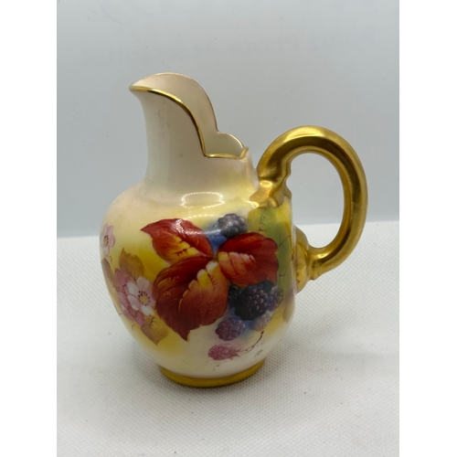 697 - Royal Worcester hand painted jug, c.1930's by Kitty Blake approx 11cm tall