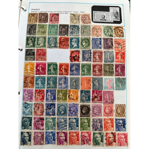 253 - SG WORLDEX stamp album ( incomplete pages - excludes most commonwealth ) with hundreds of stamps fro... 