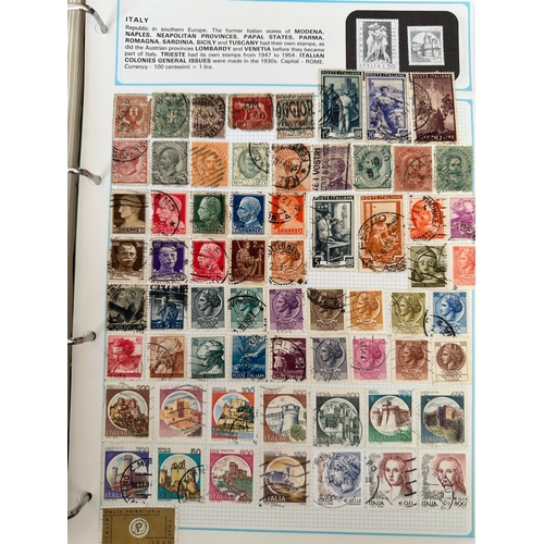 253 - SG WORLDEX stamp album ( incomplete pages - excludes most commonwealth ) with hundreds of stamps fro... 