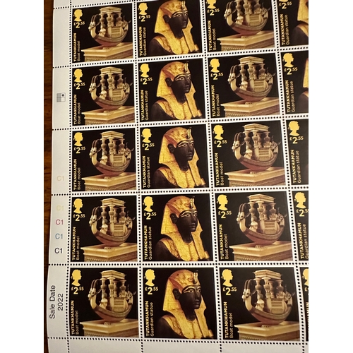 274 - GB mint first class large letter Tutankhamun £2.55 stamps x 90 on three panes issued in 2022 by Roya... 