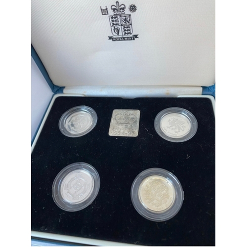 353 - Silver £1 coins (4) in a set representing England, Northern Ireland, Scotland and Wales. All with CO... 