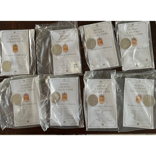 451 - Westminster Royal Crowns coins collection with COA's including £5 coins, encapsulated