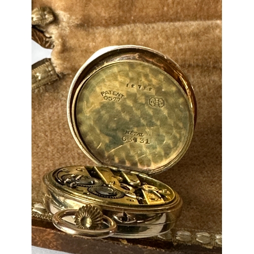 519 - 9ct gold ladies fob / pocket watch, swiss made, hallmarked. Working when listed but no guarantees gi... 