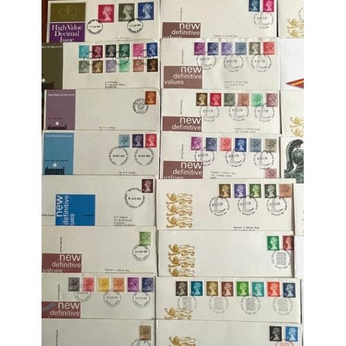 711 - UK GB small collection of 45 Definitive First Day Covers from 1970 to 2009. FDC 's with Machin stamp... 