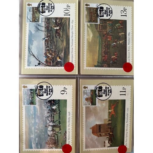 713 - GB Royal Mail PHQ post cards in an album, approx. 25 sets plus a few others c.137 in total, mint and... 