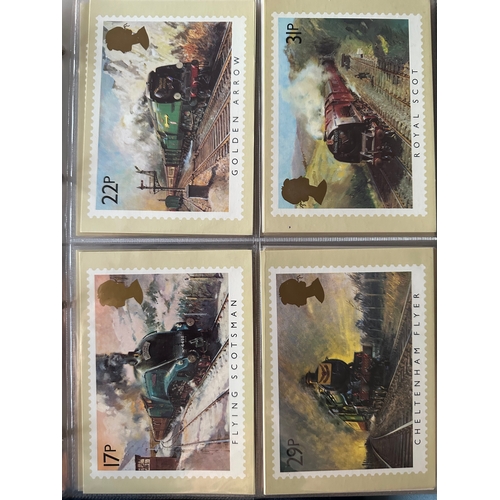 713 - GB Royal Mail PHQ post cards in an album, approx. 25 sets plus a few others c.137 in total, mint and... 