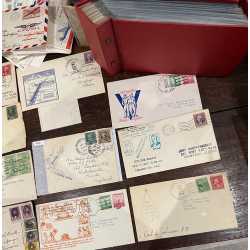 463 - collection of US stamps FDC airmail covers that were in one vintage album, from 1890 mainly mid cent... 