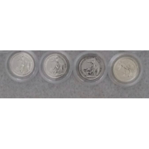 387 - 4 x 2023 QEII Britannia silver coins by The Royal Mint, 0.999 fineness,