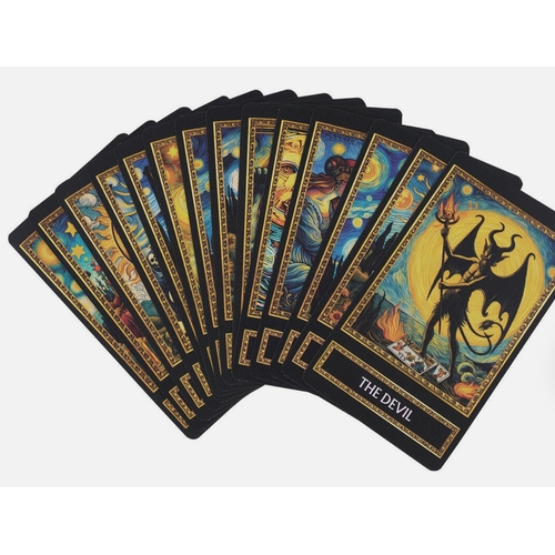 475 - Van Gogh design Tarot cards (78) deck in cellophane, 10.3 cm x 6 cm