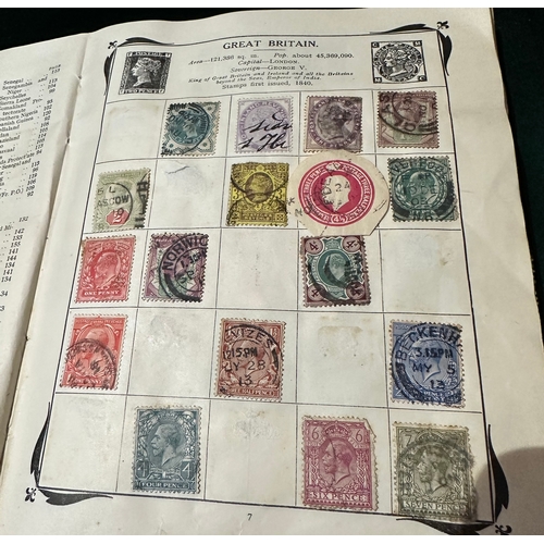 151 - Antique Stanley Gibbons Improved stamp Album from 1916 including QV, KE, KG GB and Commonwealth stam... 