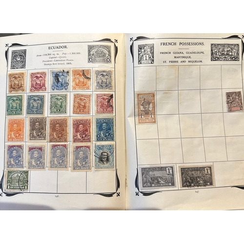 151 - Antique Stanley Gibbons Improved stamp Album from 1916 including QV, KE, KG GB and Commonwealth stam... 