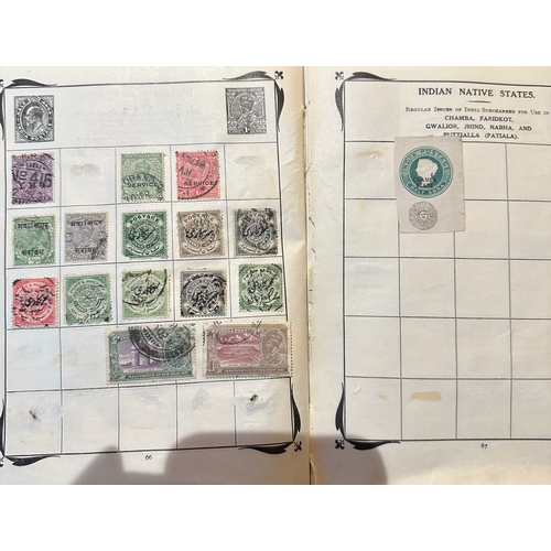 151 - Antique Stanley Gibbons Improved stamp Album from 1916 including QV, KE, KG GB and Commonwealth stam... 