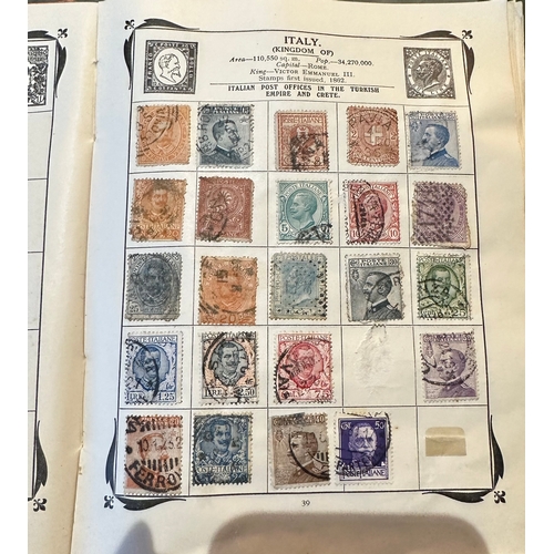 151 - Antique Stanley Gibbons Improved stamp Album from 1916 including QV, KE, KG GB and Commonwealth stam... 