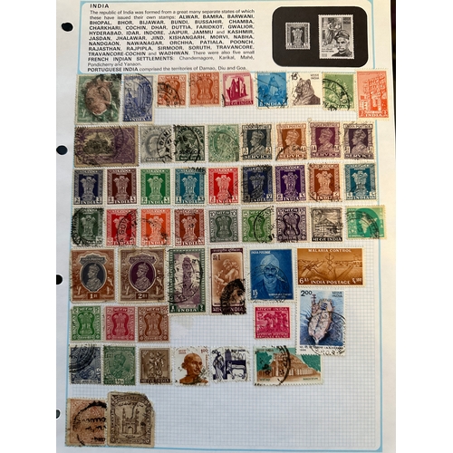 203 - INDIA stamps on 2 album pages including early QV, overprints