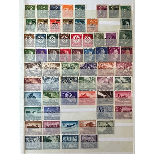 218 - GERMANY stamp dealer 7 stockleaves / 13 pages with early Deutches Reich ( many with overprints ) min... 