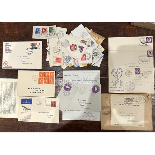 227 - GB KG QE FDC covers and letter from The Royal Law Courts with embossed stamp and stamps on paper, bl... 