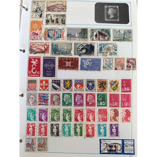 253 - SG WORLDEX stamp album ( incomplete pages - excludes most commonwealth ) with hundreds of stamps fro... 