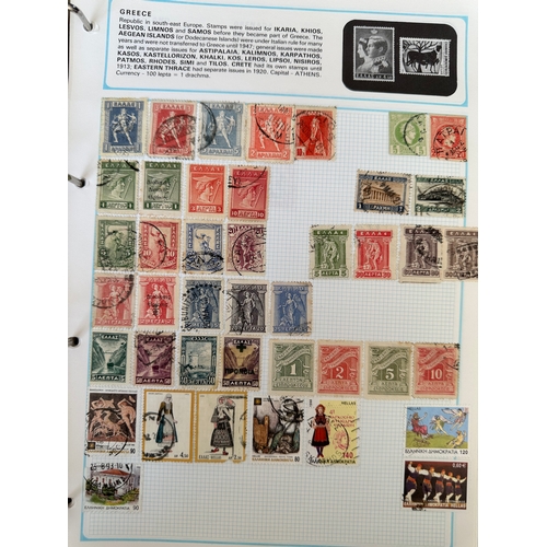 253 - SG WORLDEX stamp album ( incomplete pages - excludes most commonwealth ) with hundreds of stamps fro... 