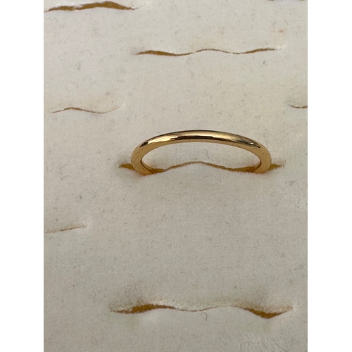 255 - sterling silver gilt band, size N 1/2, stamped 925