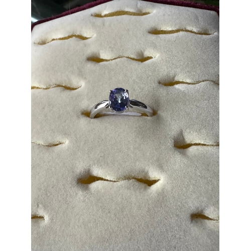 314 - Silver Tanzanite ring, size Q unworn, stamped 925