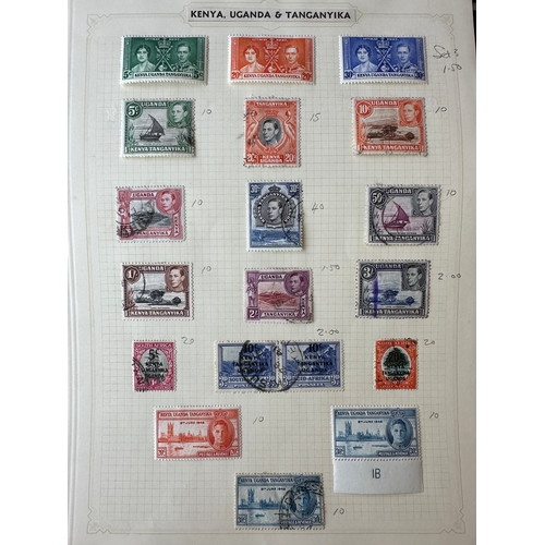 322 - KENYA, UGANDA and TANGANYIKA small commonwealth stamp collection on 5 album pages, 1896 -1958, mint ... 