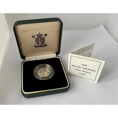 356 - 1990 Silver Royal Mint Piedfort 5 pence, limited edition of 20k