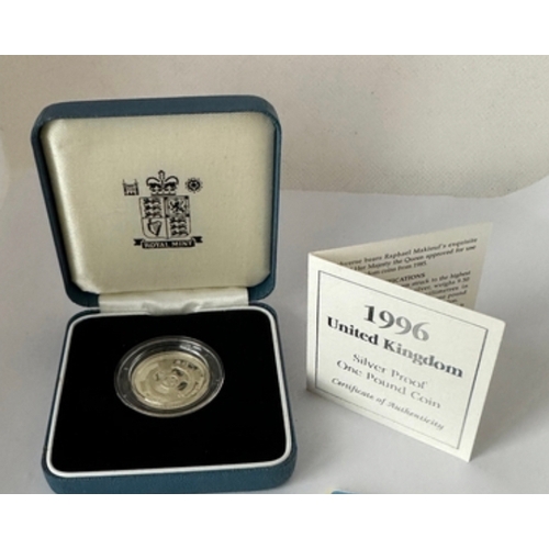 368 - Northern Ireland 1996 Royal Mint silver proof £1 coin with COA