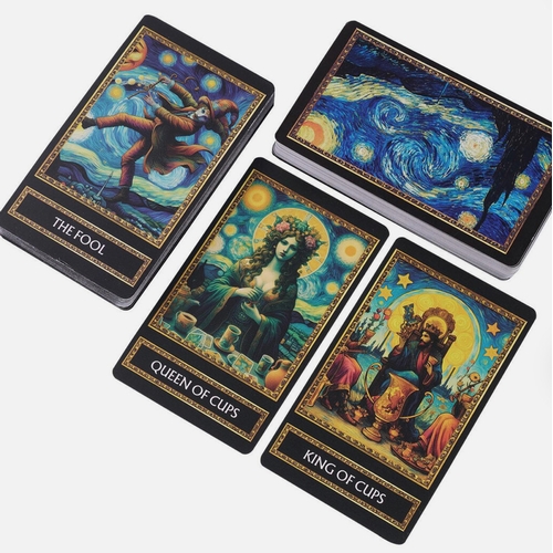 475 - Van Gogh design Tarot cards (78) deck in cellophane, 10.3 cm x 6 cm