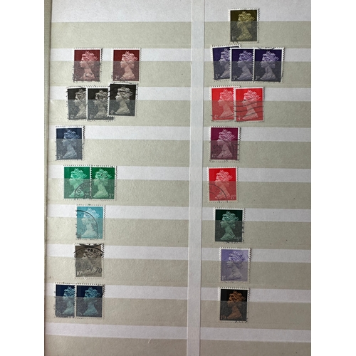 505 - UK GB QE2 Machins stamps on stamp dealer stockleaves including blocks and high values