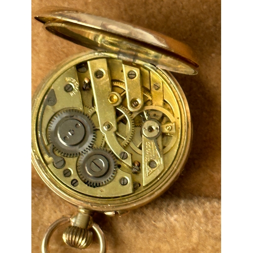 519 - 9ct gold ladies fob / pocket watch, swiss made, hallmarked. Working when listed but no guarantees gi... 