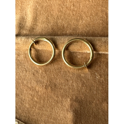 531 - 14 KT gold clip on gold loop MILOR Italian designer earrings for non pierced ears, stamped MILOR 14K... 